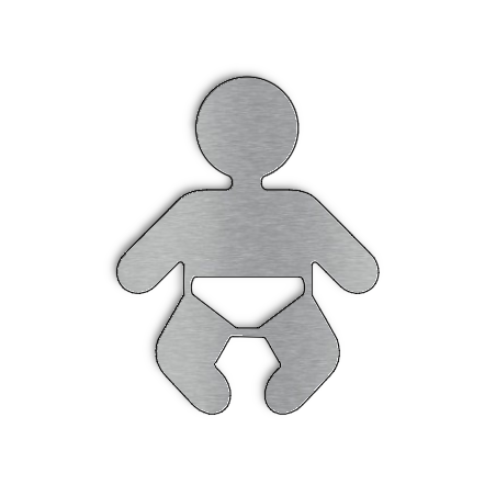 Pictogramme Inox enfant - table à langer toilettes - Epaisseur 2mm