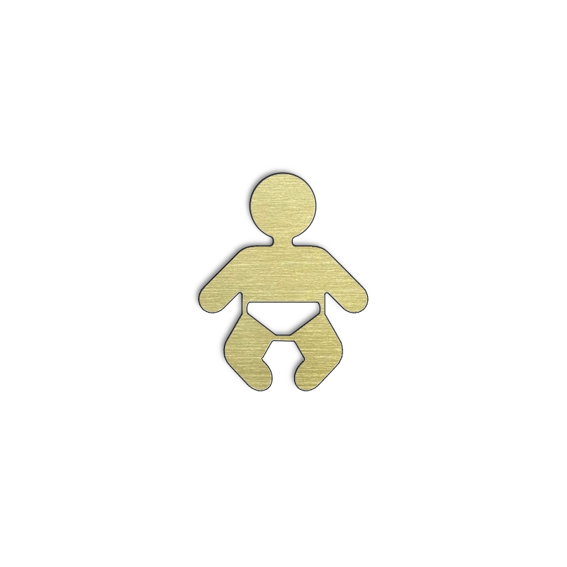 Pictogramme Laiton enfant - table à langer toilettes - Epaisseur 2mm