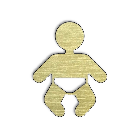 Pictogramme Laiton enfant - table à langer toilettes - Epaisseur 2mm