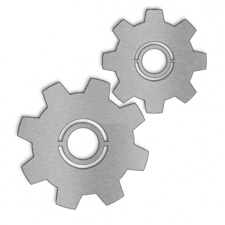 Pictogramme Inox Local technique Engrenage - 10 / 15 / 20 / 30cm - Epaisseur 2mm