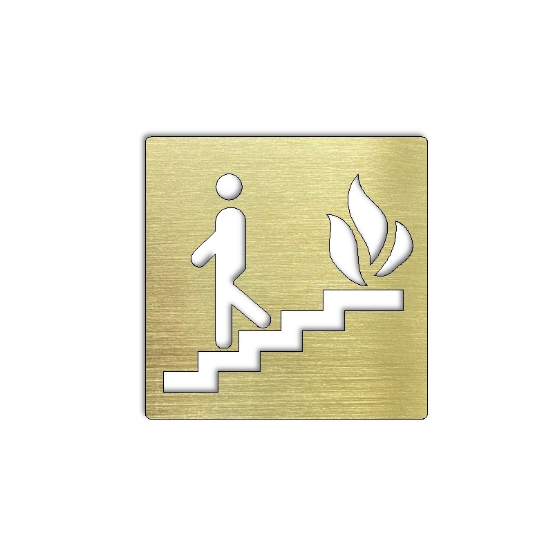 Pictogramme escalier en cas d'incendie - 100x100 ou 150x150