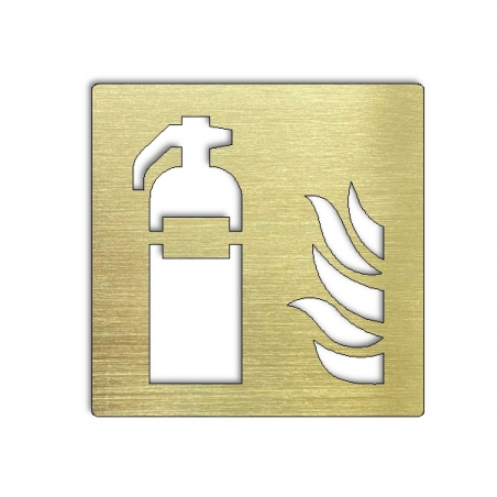 Pictogramme extincteur d'incendie laiton - 100x100 ou 150x150mm
