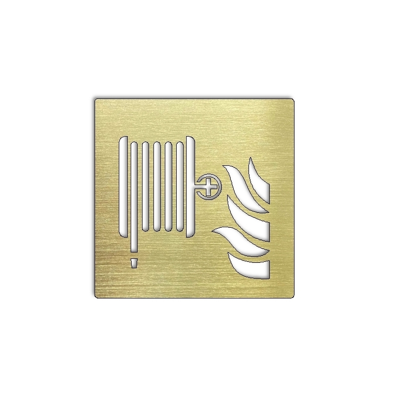 Pictogramme robinet d'incendie armé laiton - 100x100 ou 150x150