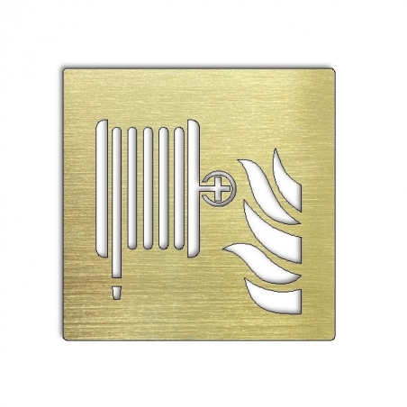 Pictogramme robinet d'incendie armé laiton - 100x100 ou 150x150