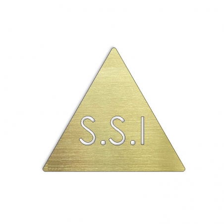 Pictogramme systèmes sécurité incendie laiton - Triangle hauteur 100 ou 150mm