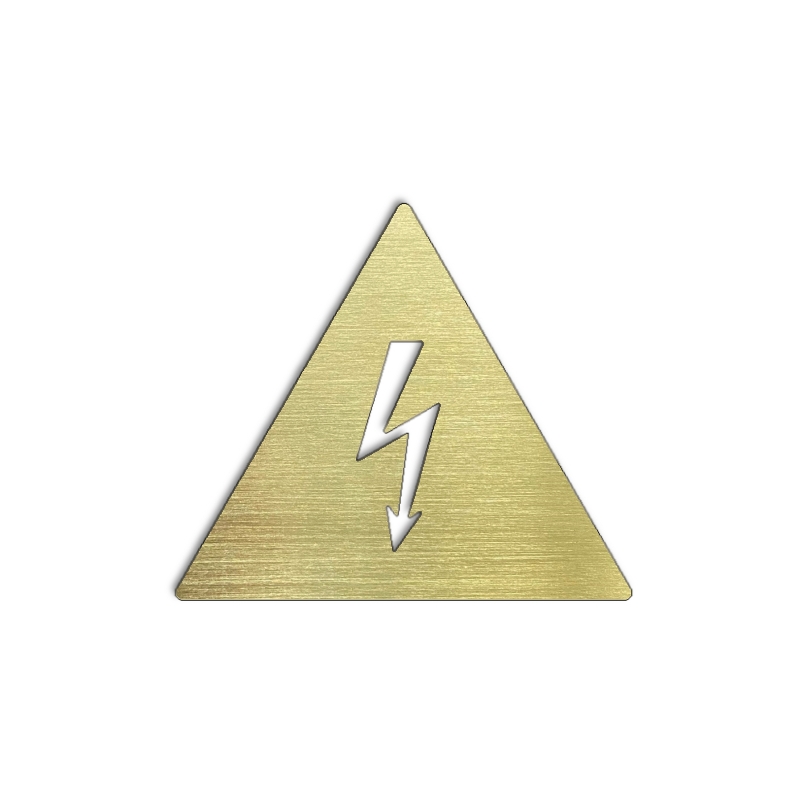 Pictogramme danger électrique laiton - Hauteur 100 ou 150mm