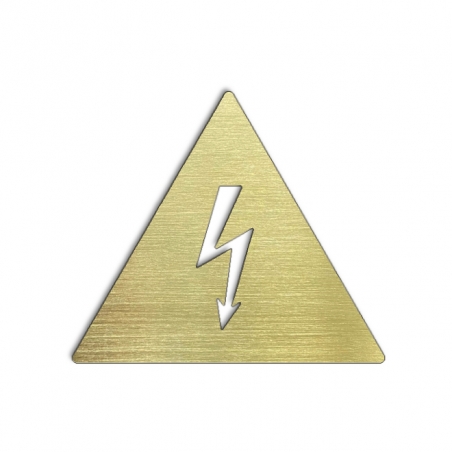 Pictogramme danger électrique laiton - Hauteur 100 ou 150mm