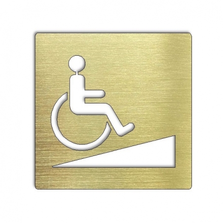 Pictogramme Rampe PMR évidé laiton - 100x100 ou 150x150