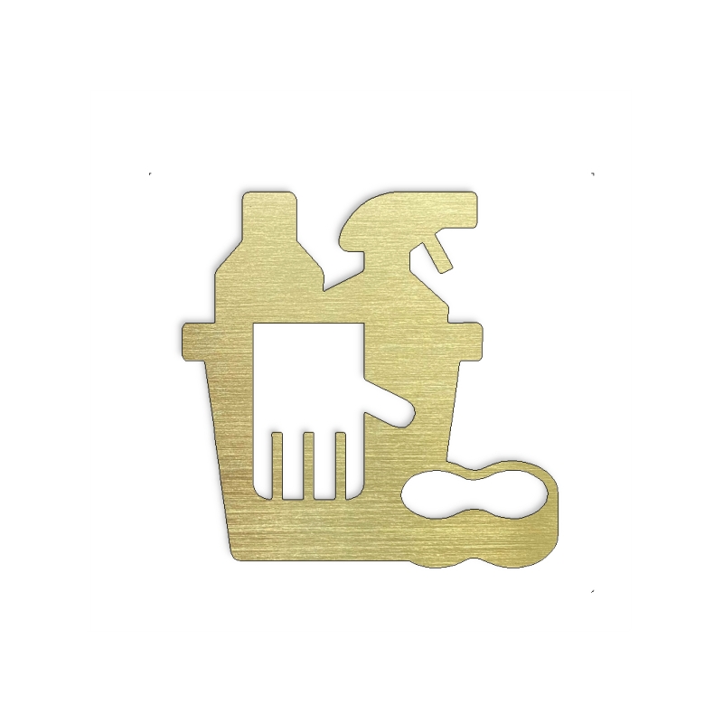 Pictogramme Laiton Produits d'entretien- 10 / 15 / 20 / 30cm - Epaisseur 2mm