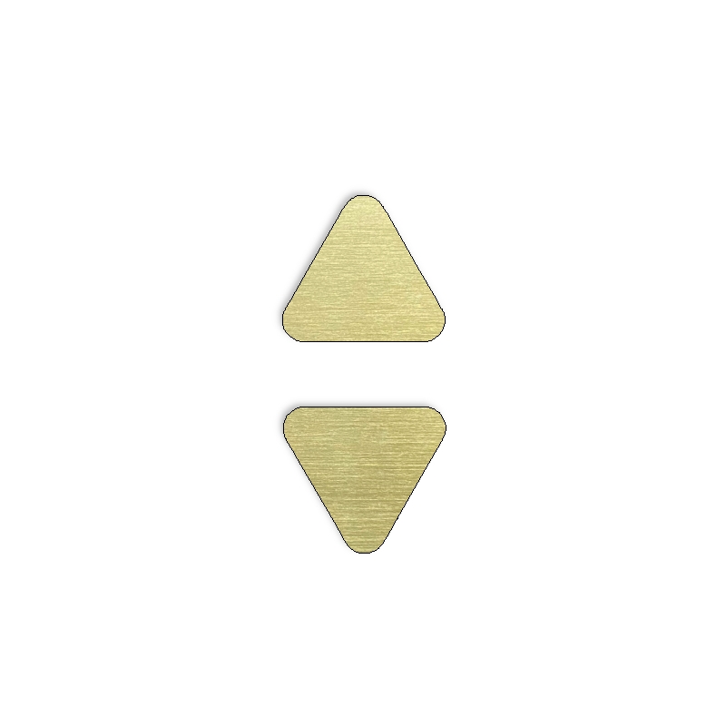 Pictogramme Laiton flèches monter ou descendre- 10 / 15 / 20 / 30cm - Epaisseur 2mm