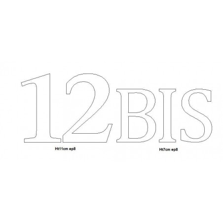Design Stone serif - Chiffre inox brossé - 11cm ep8mm - lettres inox
