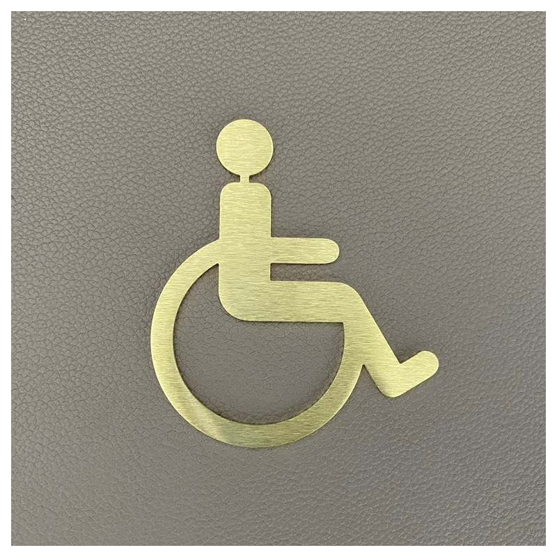 Pictogramme laiton Pmr - 8,5 / 13,5 / 18 / 27cm - Epaisseur 2mm