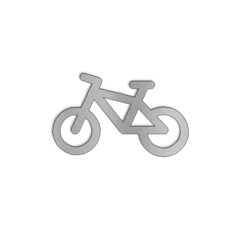 Pictogramme vélo inox - 10 / 15 / 20 / 30 cm - épaisseur 2mm