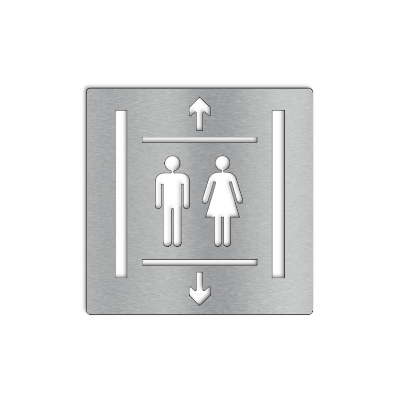 Pictogrammes ascenseur inox homme femme - 100x100 ou 150x150mm