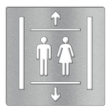 Pictogrammes ascenseur inox homme femme - 100x100 ou 150x150mm