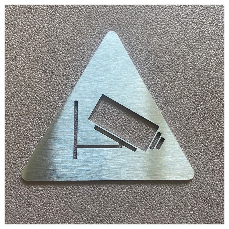 Pictogramme plaque vidéo surveillance inox - hauteur 100 ou 150mm