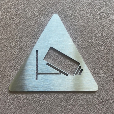 Pictogramme plaque vidéo surveillance inox - hauteur 100 ou 150mm
