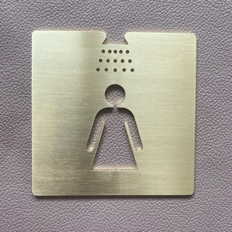 Pictogramme douche femme en laiton - 100 / 150 mm