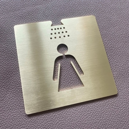 Pictogramme douche femme en laiton - 100 / 150 mm