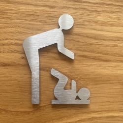 Pictogramme inox table à langer - 10 / 15 / 20 / 30 cm