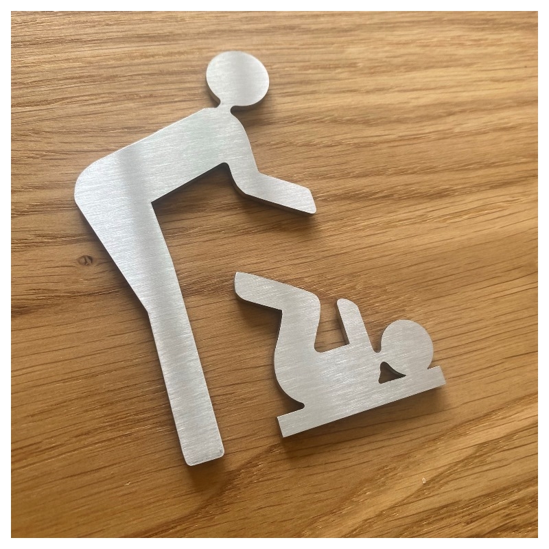 Pictogramme inox table à langer - 10 / 15 / 20 / 30 cm