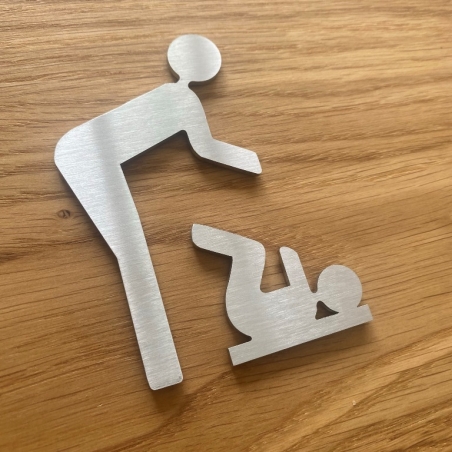 Pictogramme inox table à langer - 10 / 15 / 20 / 30 cm