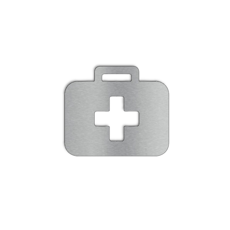 Pictogramme Local pharmacie / infirmerie en inox - 100x100 / 150x150mm