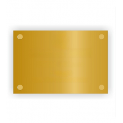 Plaque en aluminium doré - Avec entretoises esthétiques en doré - 300x200mm