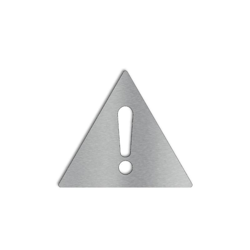 Pictogramme en triangle "Attention" en inox brossé