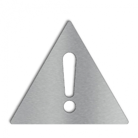 Pictogramme en triangle "Attention" en inox brossé