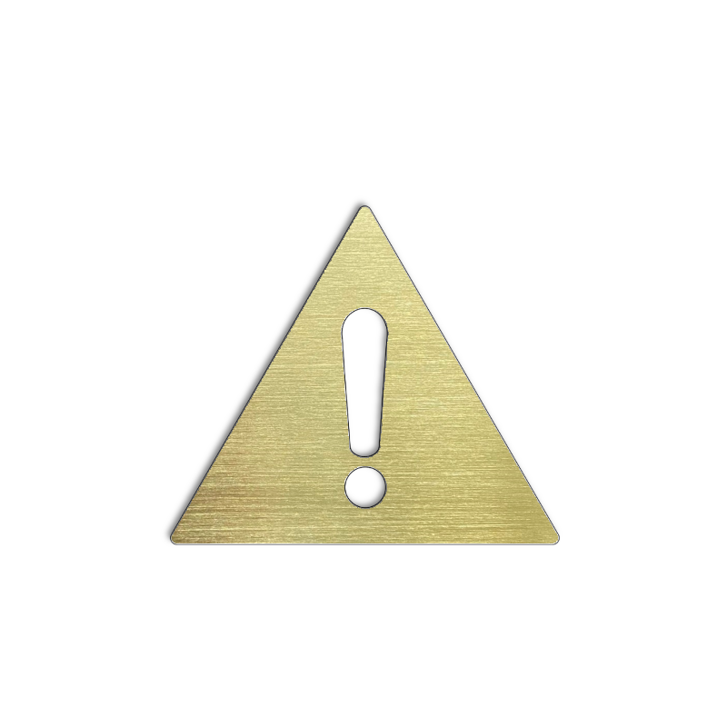 Pictogramme attention en laiton - 100x100 / 150x150