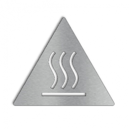 Pictogramme en triangle "Brûlure" en inox brossé