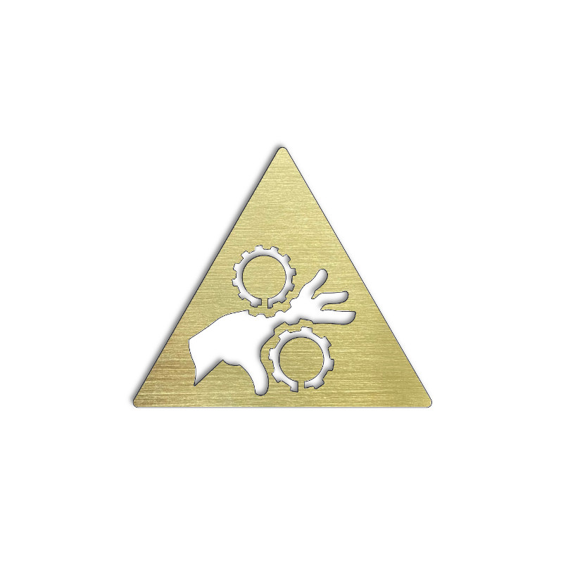 Pictogramme écrasement mains et doigts en laiton - 100x100 / 150x150