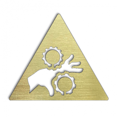 Pictogramme écrasement mains et doigts en laiton - 100x100 / 150x150