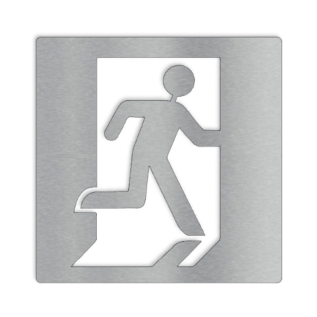 Pictogramme sortie de secours - 100x100 ou 150x150mm - Epaisseur 2mm