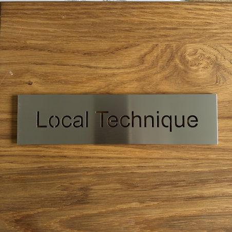 Pictogramme ou plaque de porte - 200x50mm - Local technique - Texte évidé