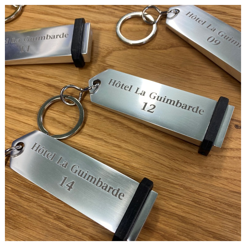Porte-clés Aluminium à personnaliser  - Gravure laser - 100x30mm - ARGENT