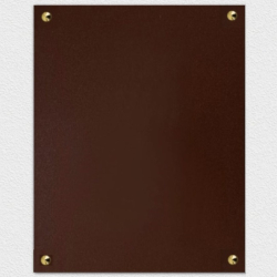 Plaque laiton thermolaquée effet rouille - Signalétique de couloir - 200x250mm