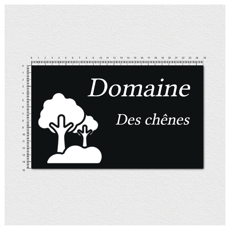Plaque en aluminium anodisé noir avec écriture blanche - Gravure laser - 250x150mm