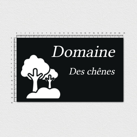 Plaque en aluminium anodisé noir avec écriture blanche - Gravure laser - 250x150mm