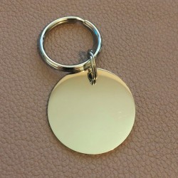 Porte-clé diam32mm - Poli miroir - Personnalisation en ligne