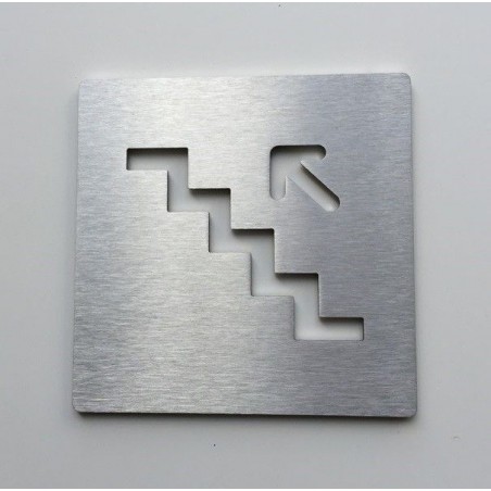 Pictogramme escalier inox monter gauche - 100x100 - Ep2
