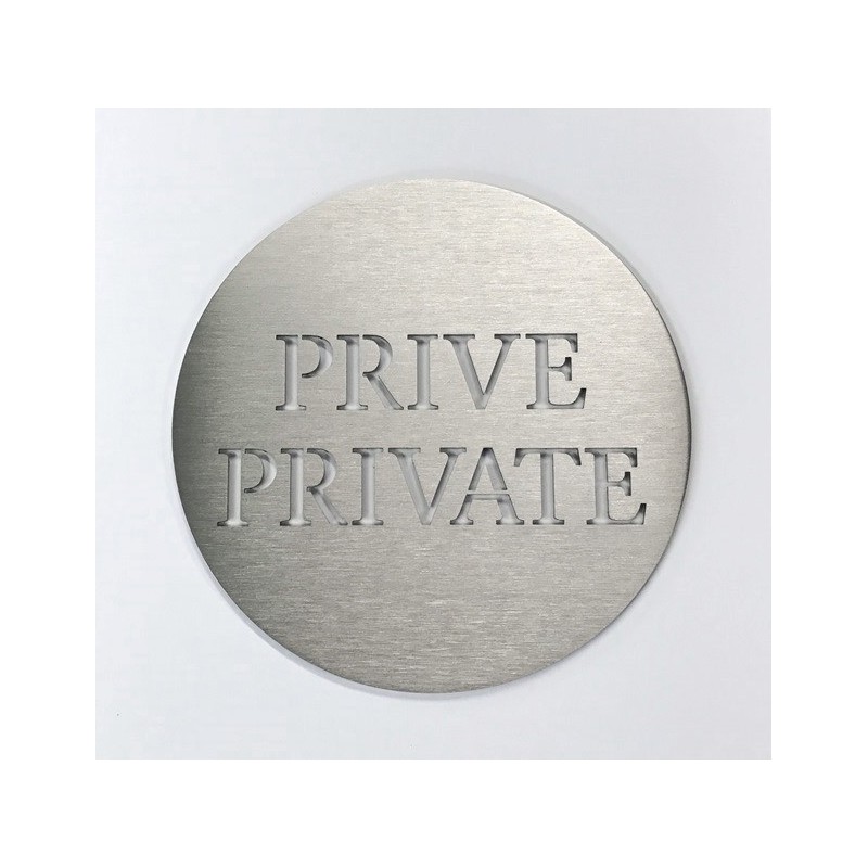 Pictogramme inox Texte PRIVE / PRIVATE - 100x100 ou 150x150