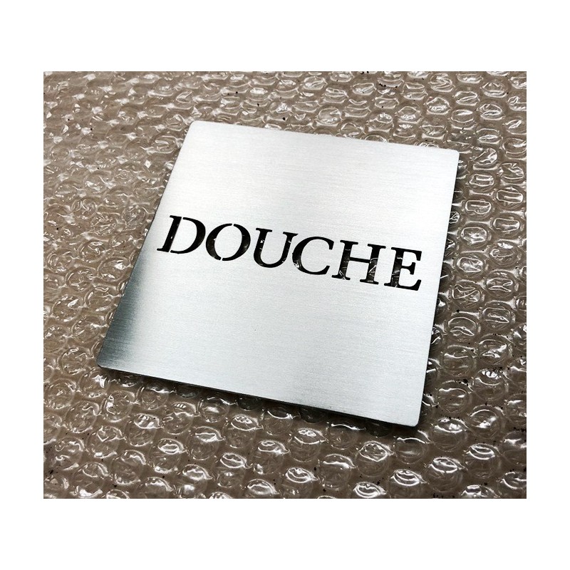 Pictogramme inox Texte Douche - 100x100 ou 150x150