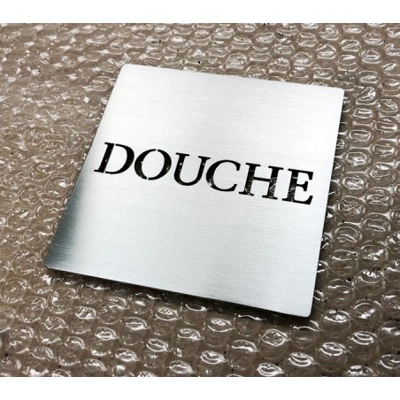 Pictogramme inox Texte Douche - 100x100 ou 150x150