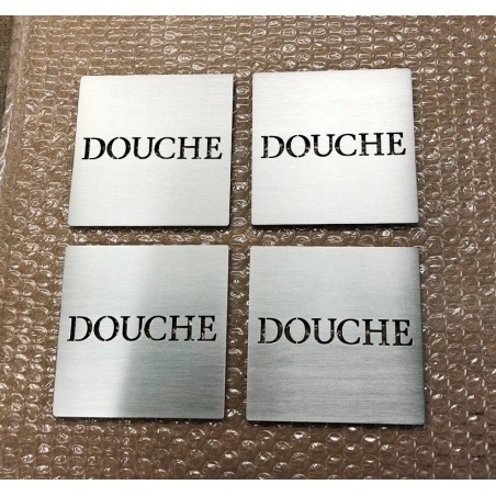 Pictogramme inox Texte Douche - 100x100 ou 150x150