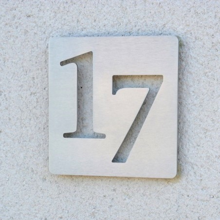 Numéros décalés - Plaque habitation inox brossé - 176x176 ou 195x130