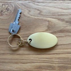 Porte-clés Aluminium anodisé doré  - Gravure laser - 63x34mm - Ep5mm