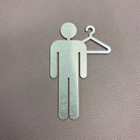 Pictogramme Inox vestiaire homme - 10/15cm - Epaisseur 2mm