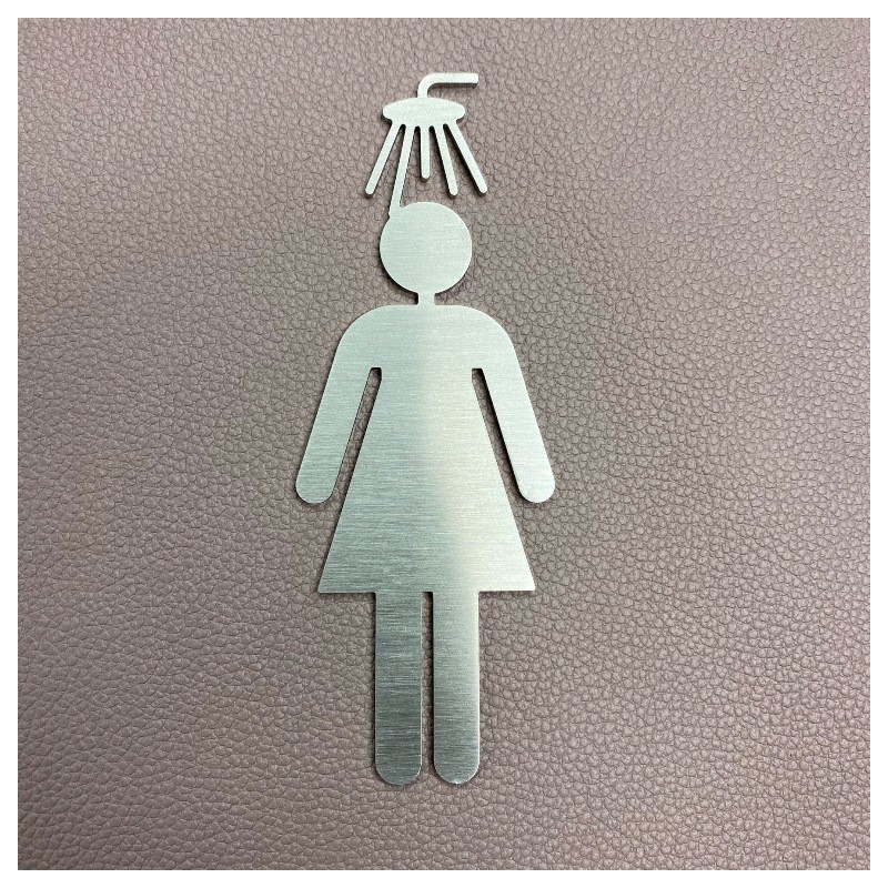 Pictogramme Inox douche femme - 10/15cm